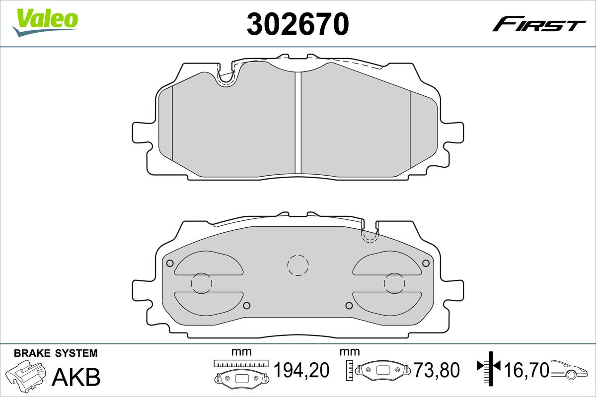 Placute frana VALEO 302670