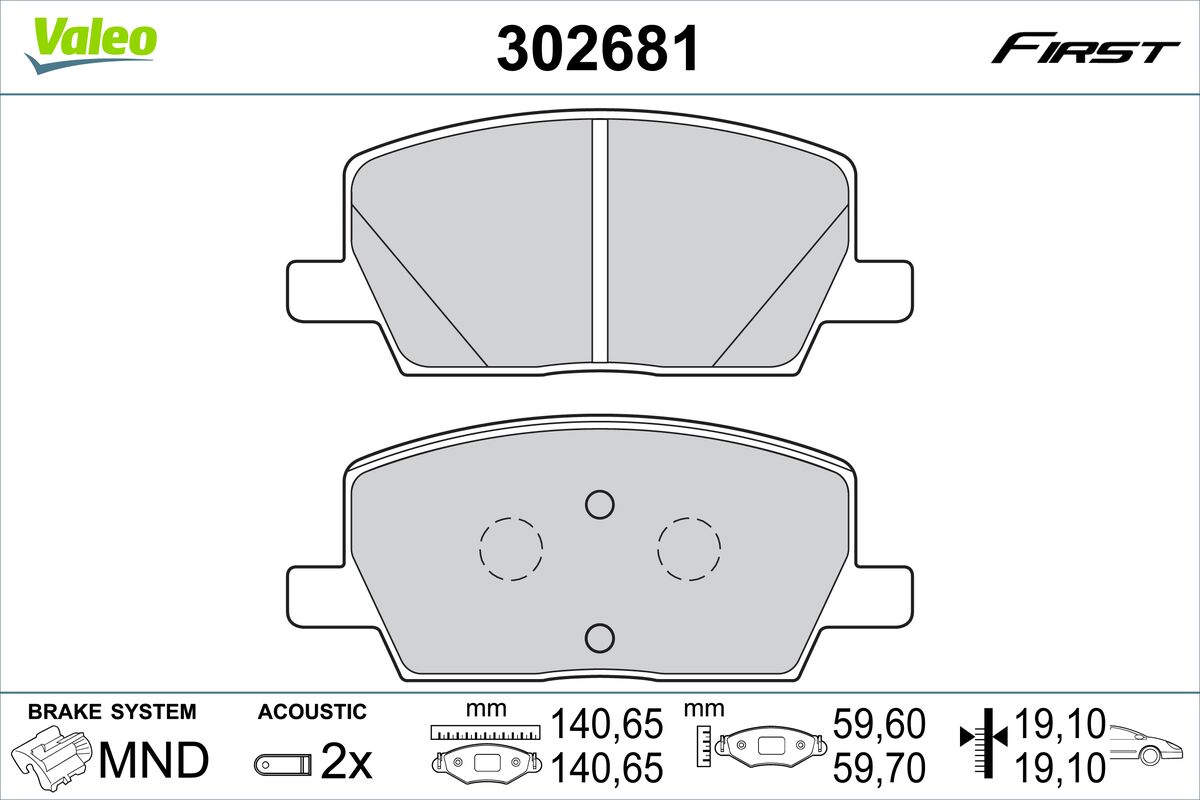Placute frana VALEO 302681