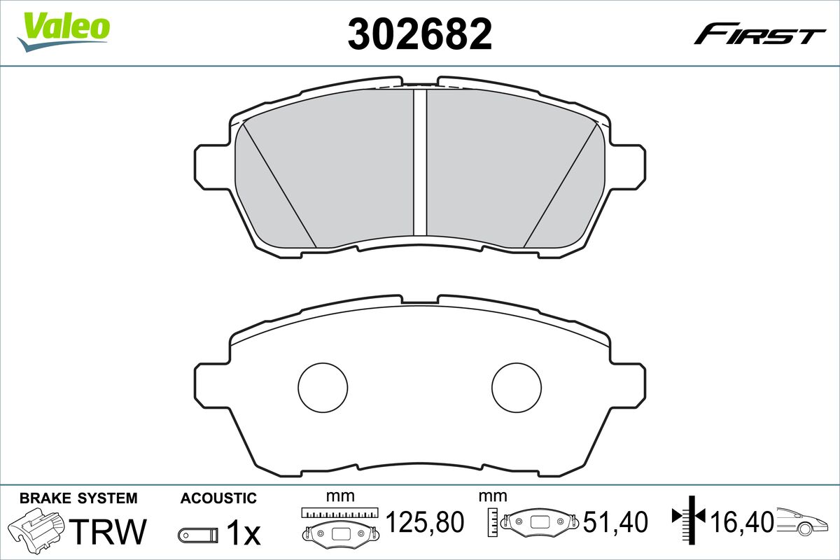 Placute frana VALEO 302682