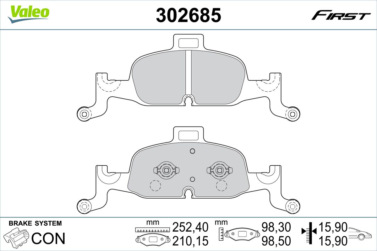 Placute frana VALEO 302685