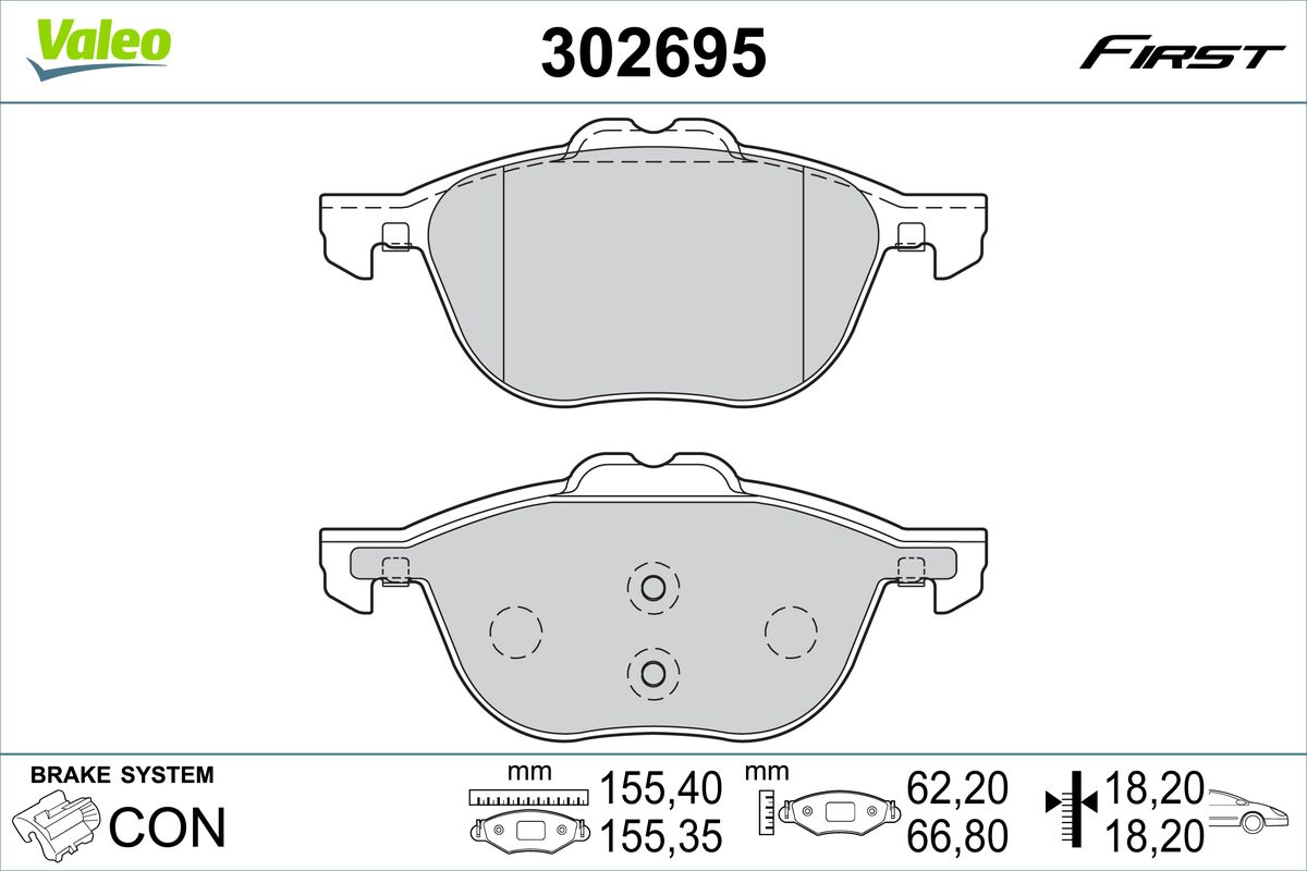 Placute frana VALEO 302695