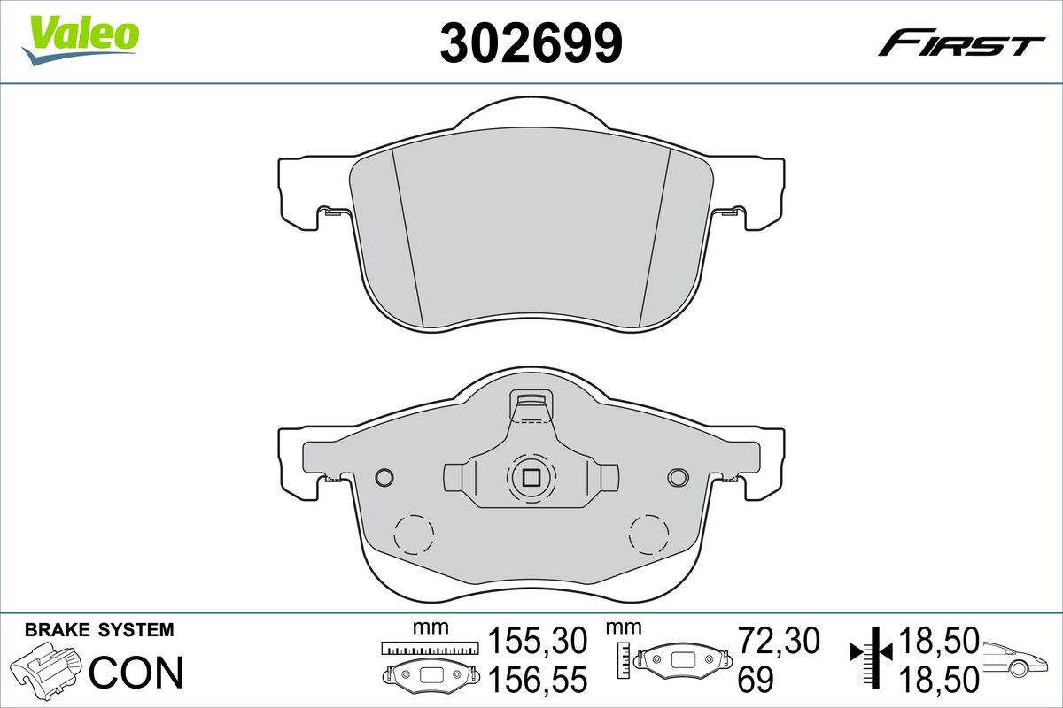 Placute frana VALEO 302699