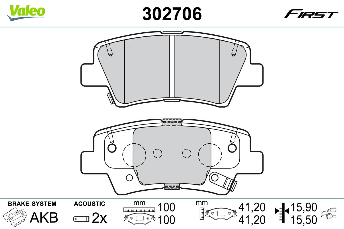 Placute frana VALEO 302706