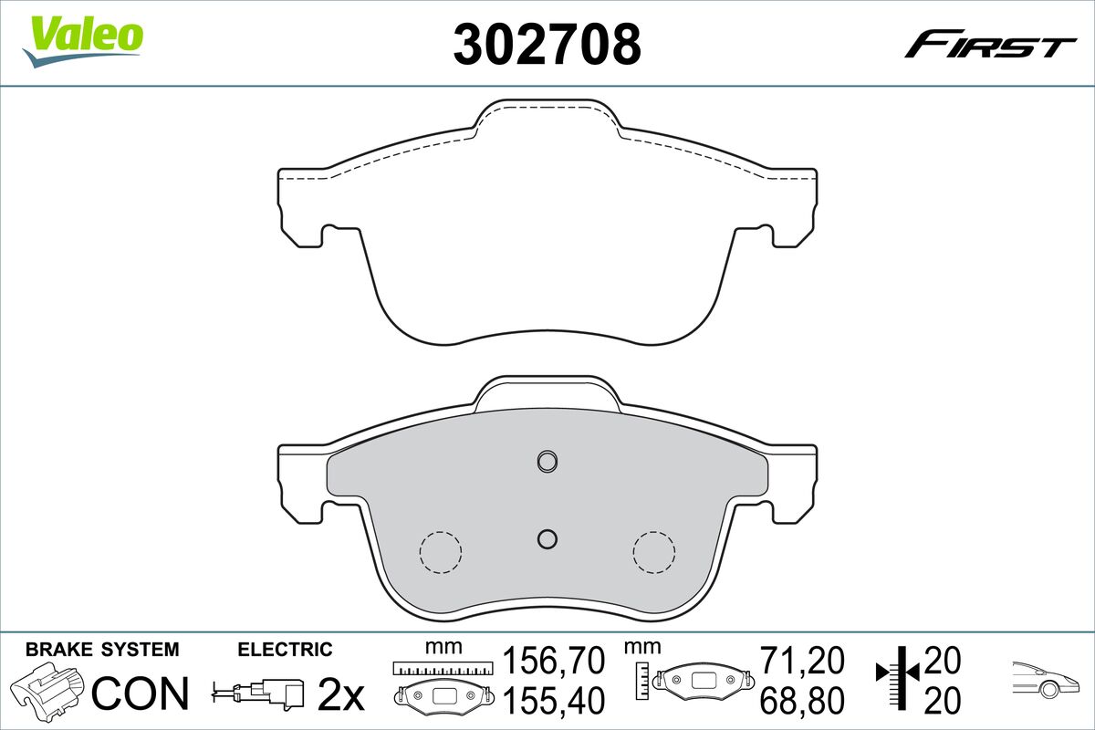 Placute frana VALEO 302708