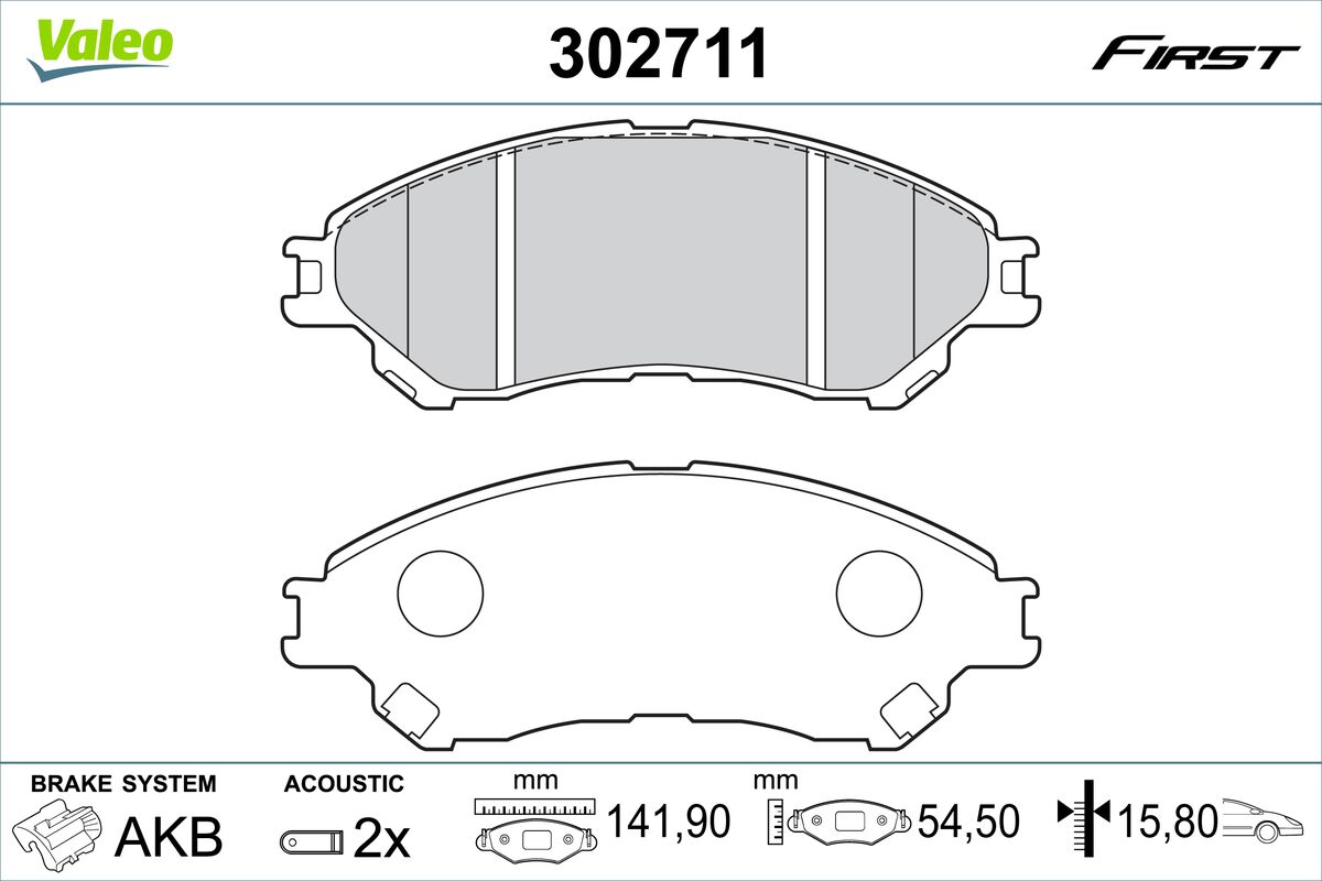 Placute frana VALEO 302711
