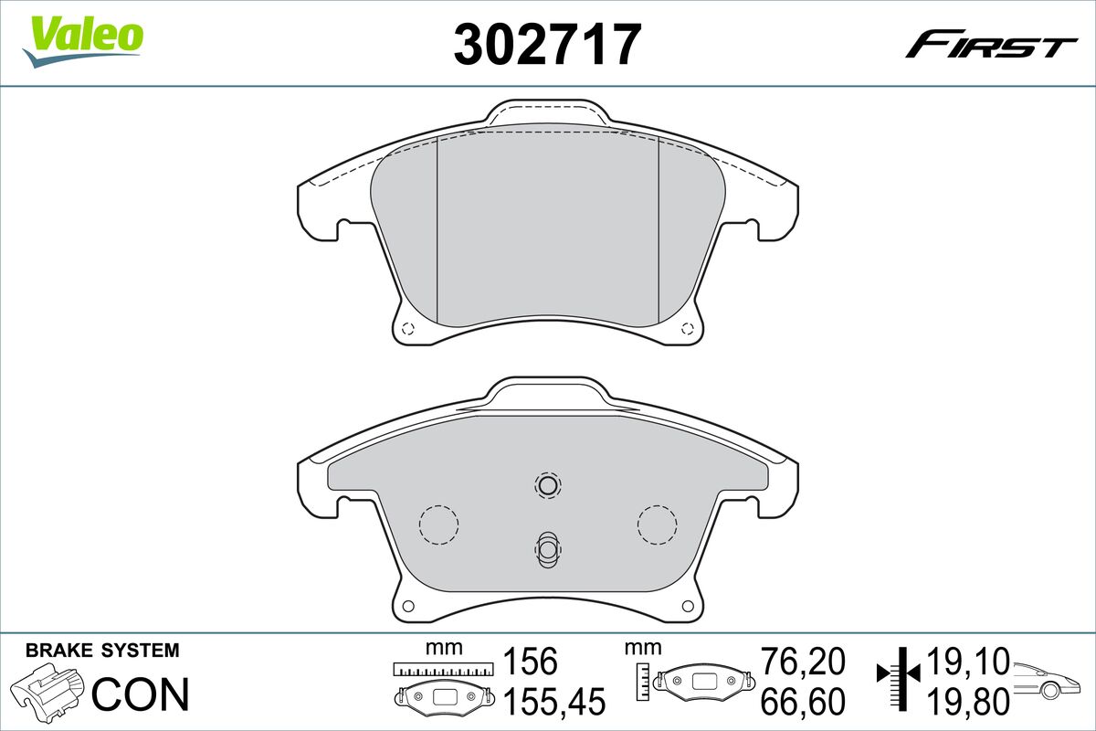 Placute frana VALEO 302717