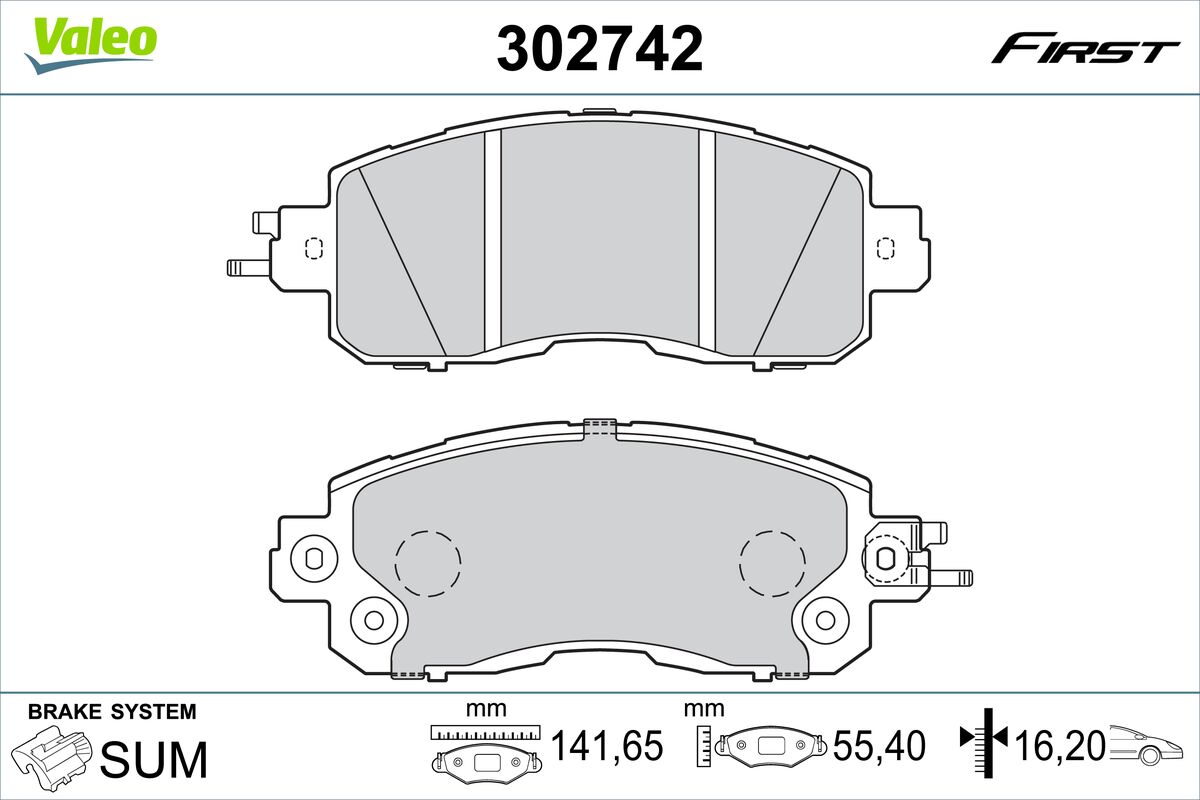 Placute frana VALEO 302742