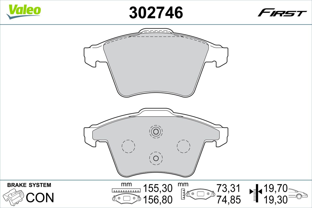 Placute frana VALEO 302746