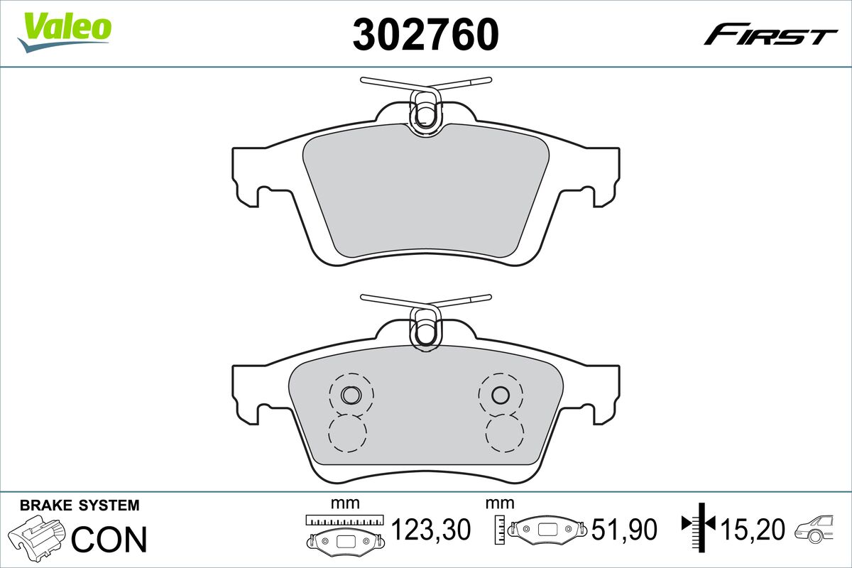 Placute frana VALEO 302760