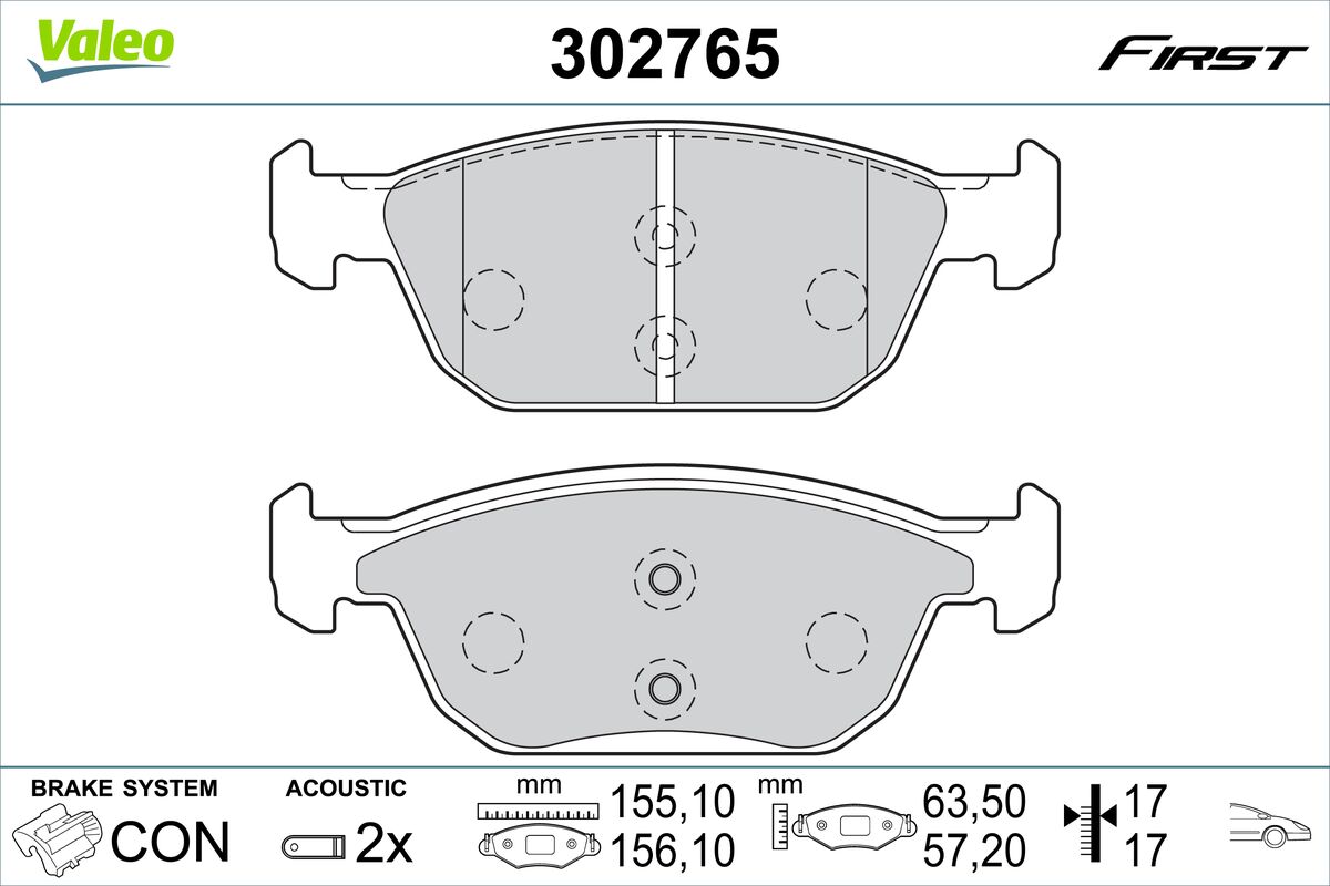 Placute frana VALEO 302765