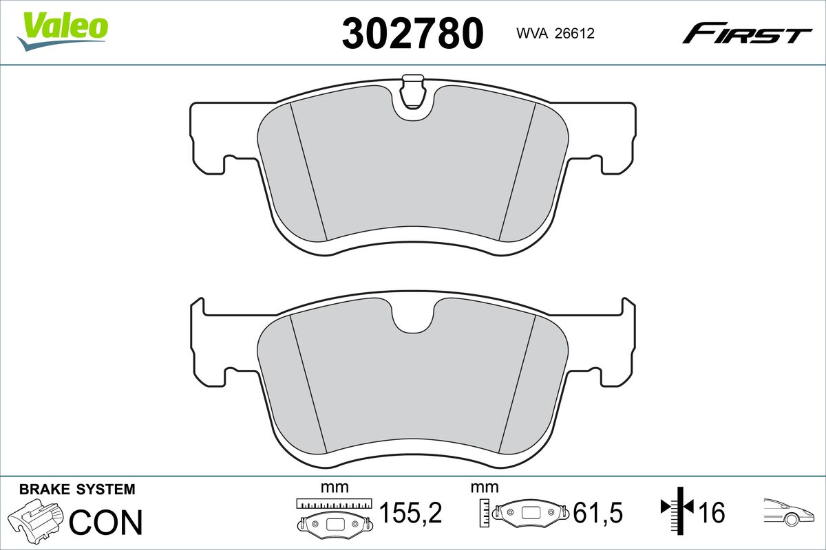 Placute frana VALEO 302780