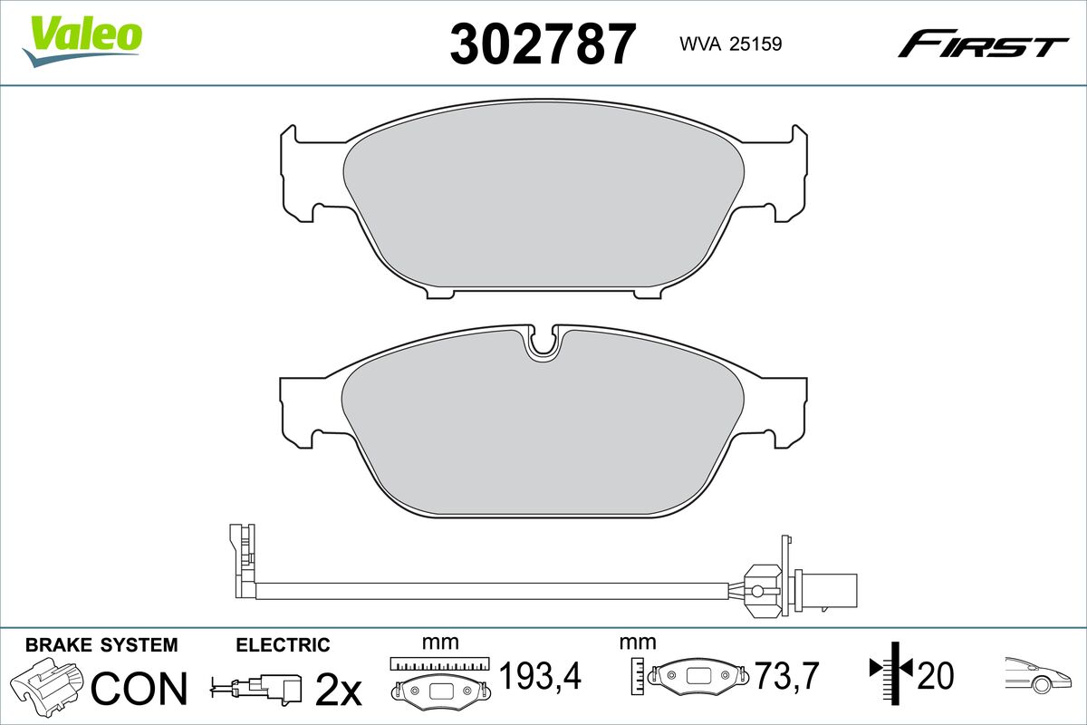 Placute frana VALEO 302787
