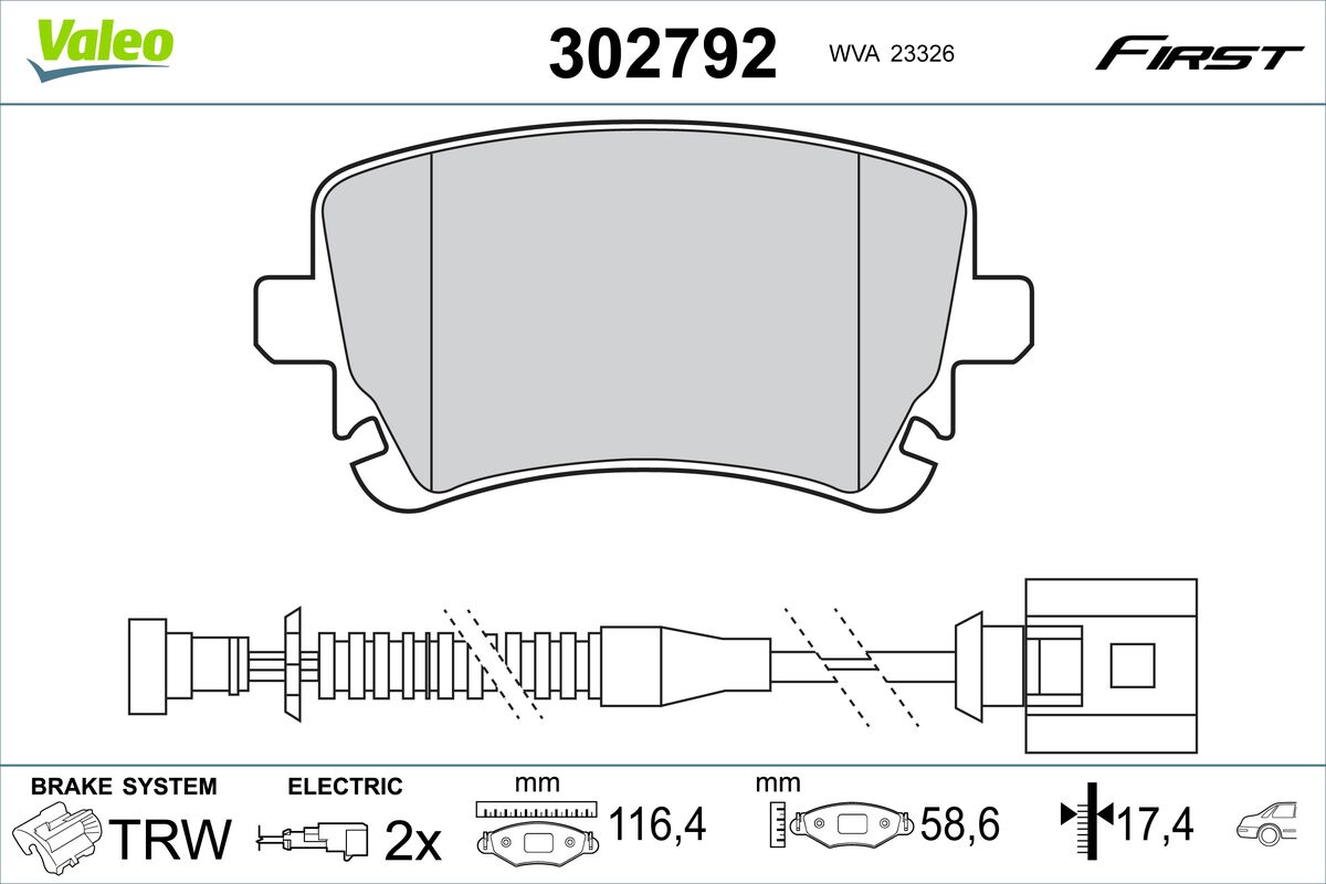 Placute frana VALEO 302792