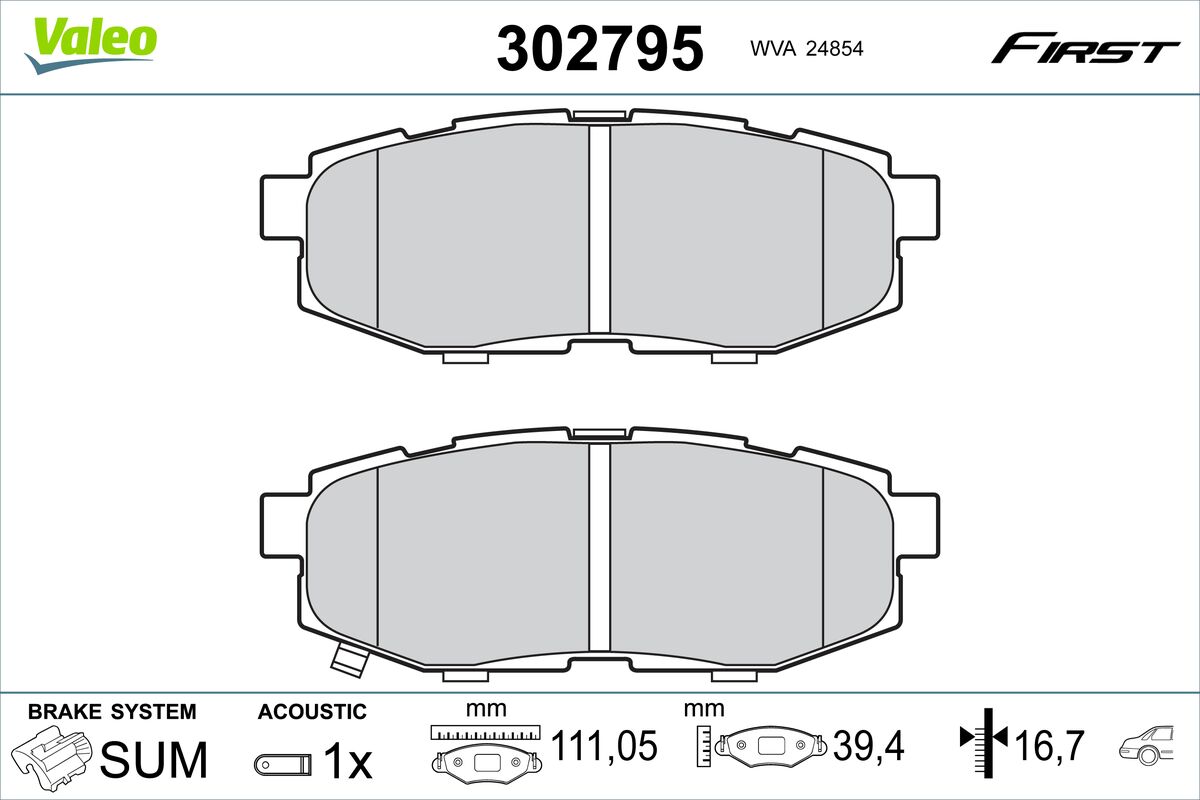 Placute frana VALEO 302795