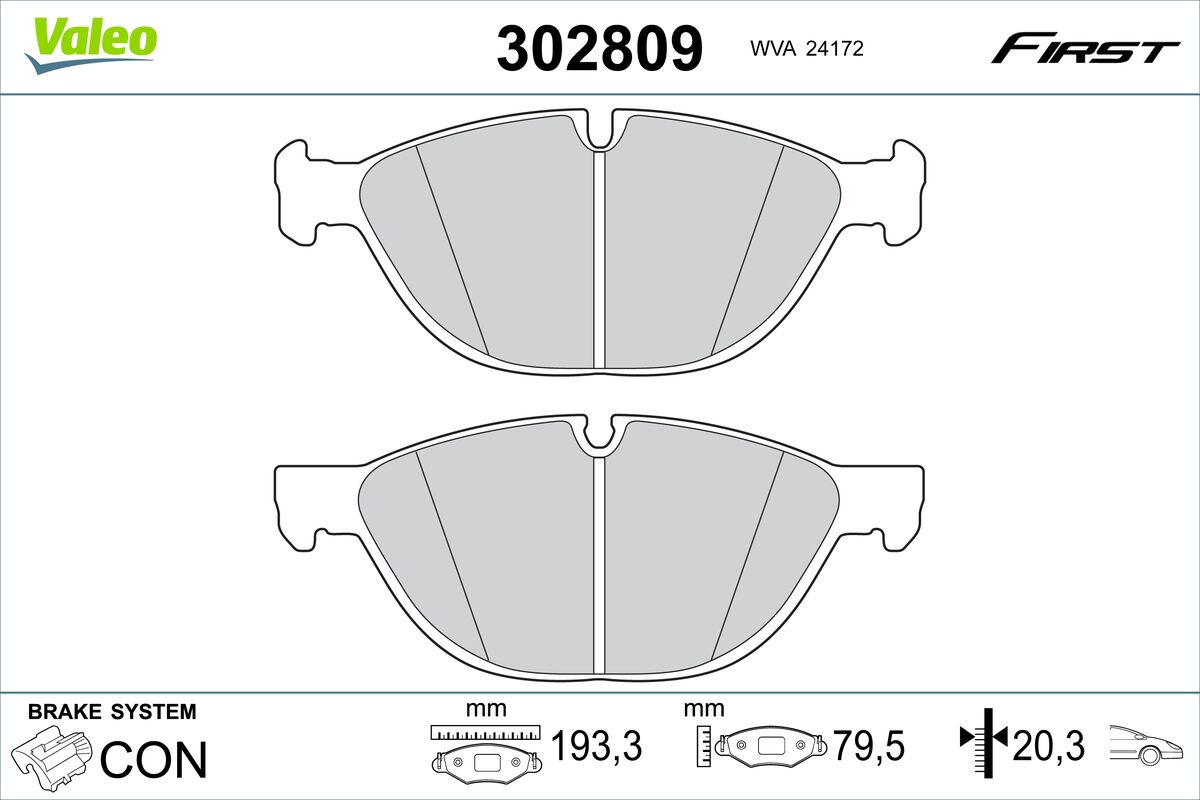 Placute frana VALEO 302809