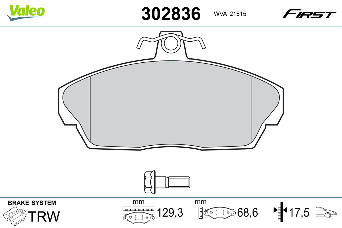 Placute frana VALEO 302836