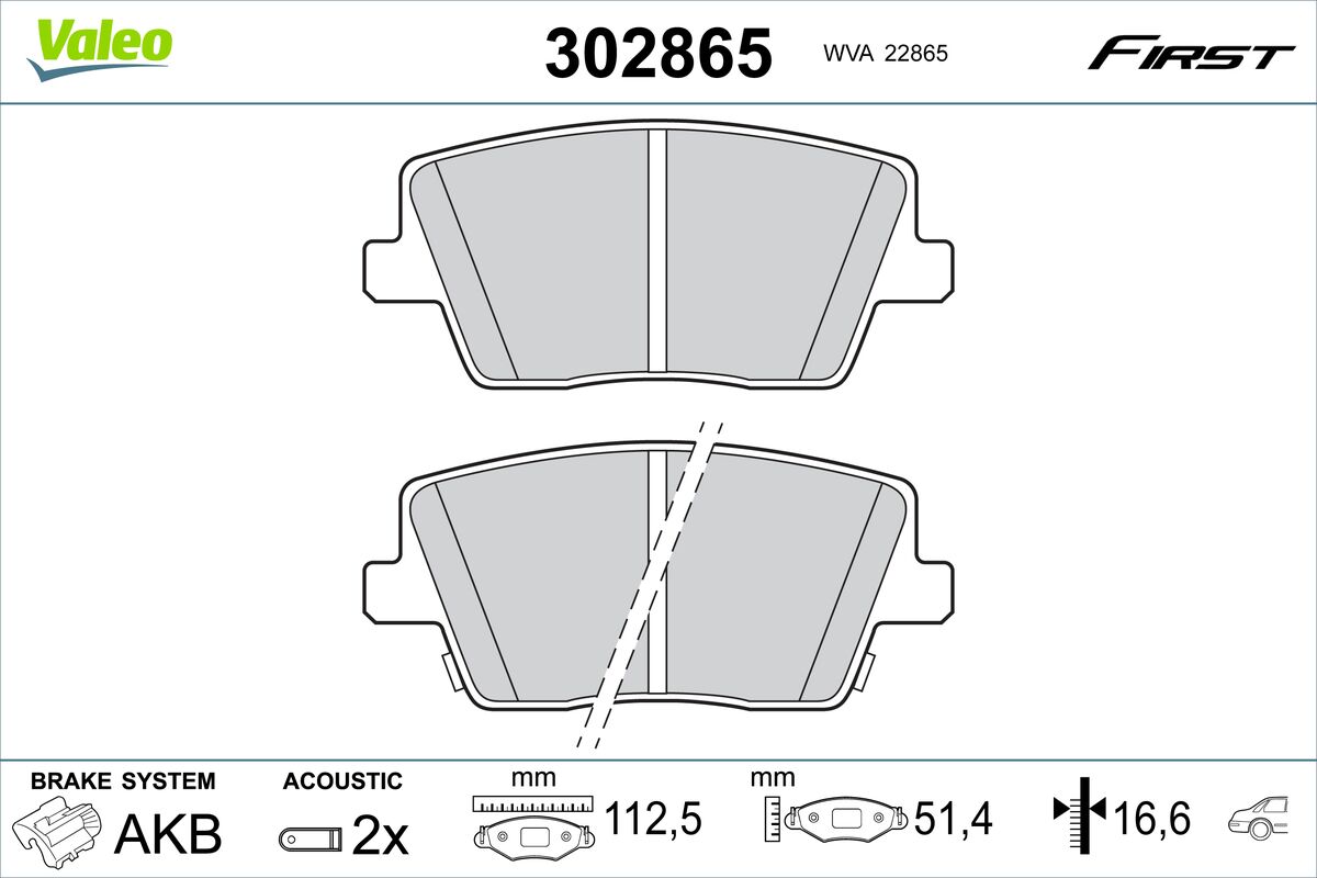 Placute frana VALEO 302865