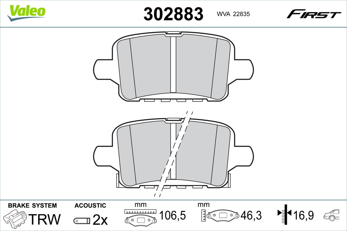 Placute frana VALEO 302883