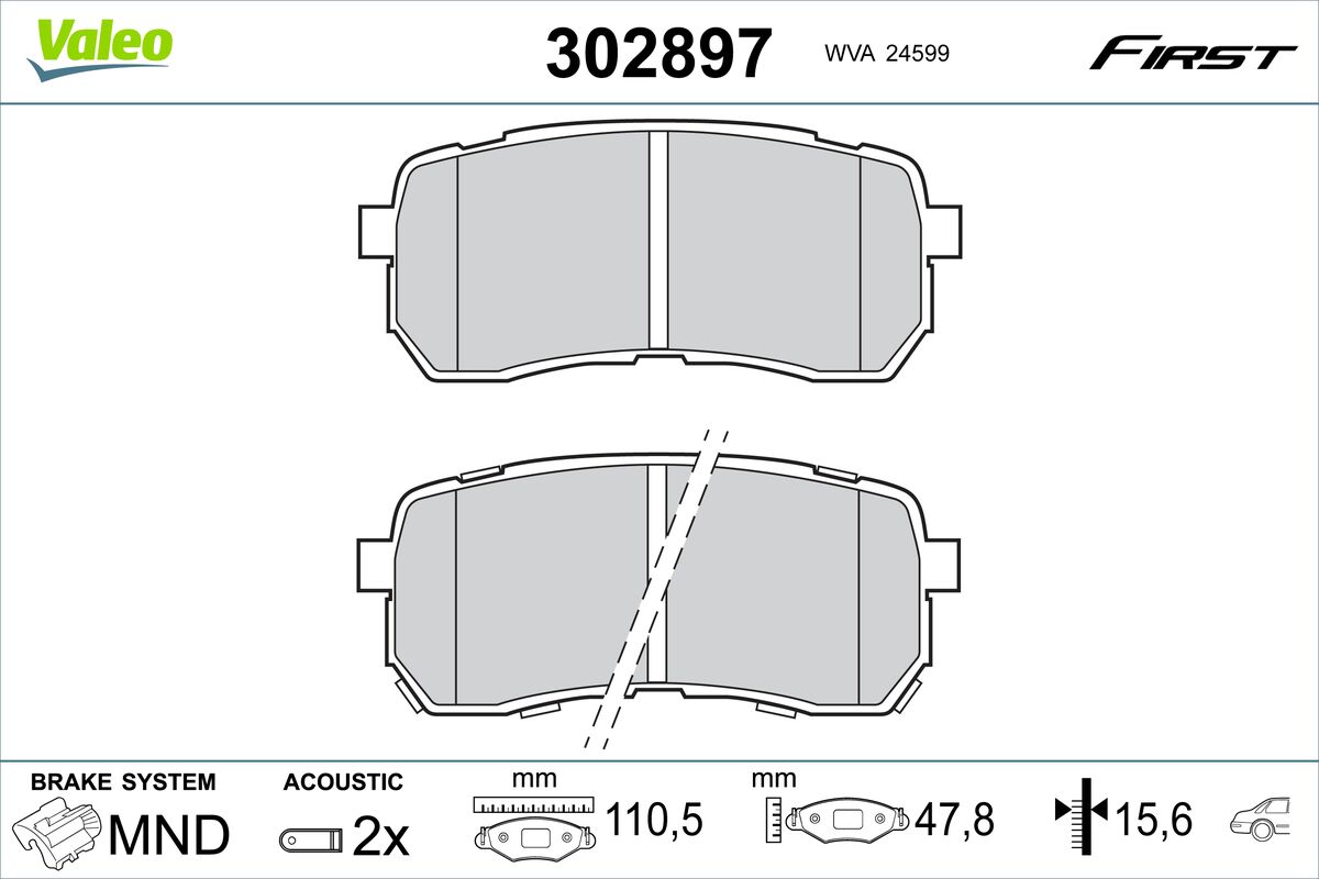 Placute frana VALEO 302897