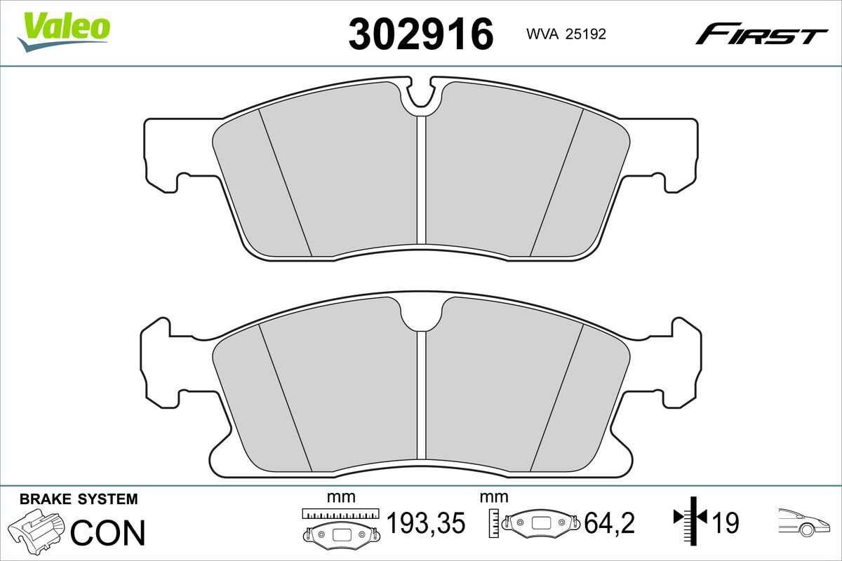 Placute frana VALEO 302916