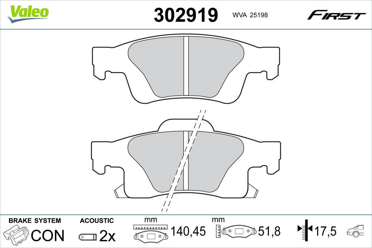 Placute frana VALEO 302919