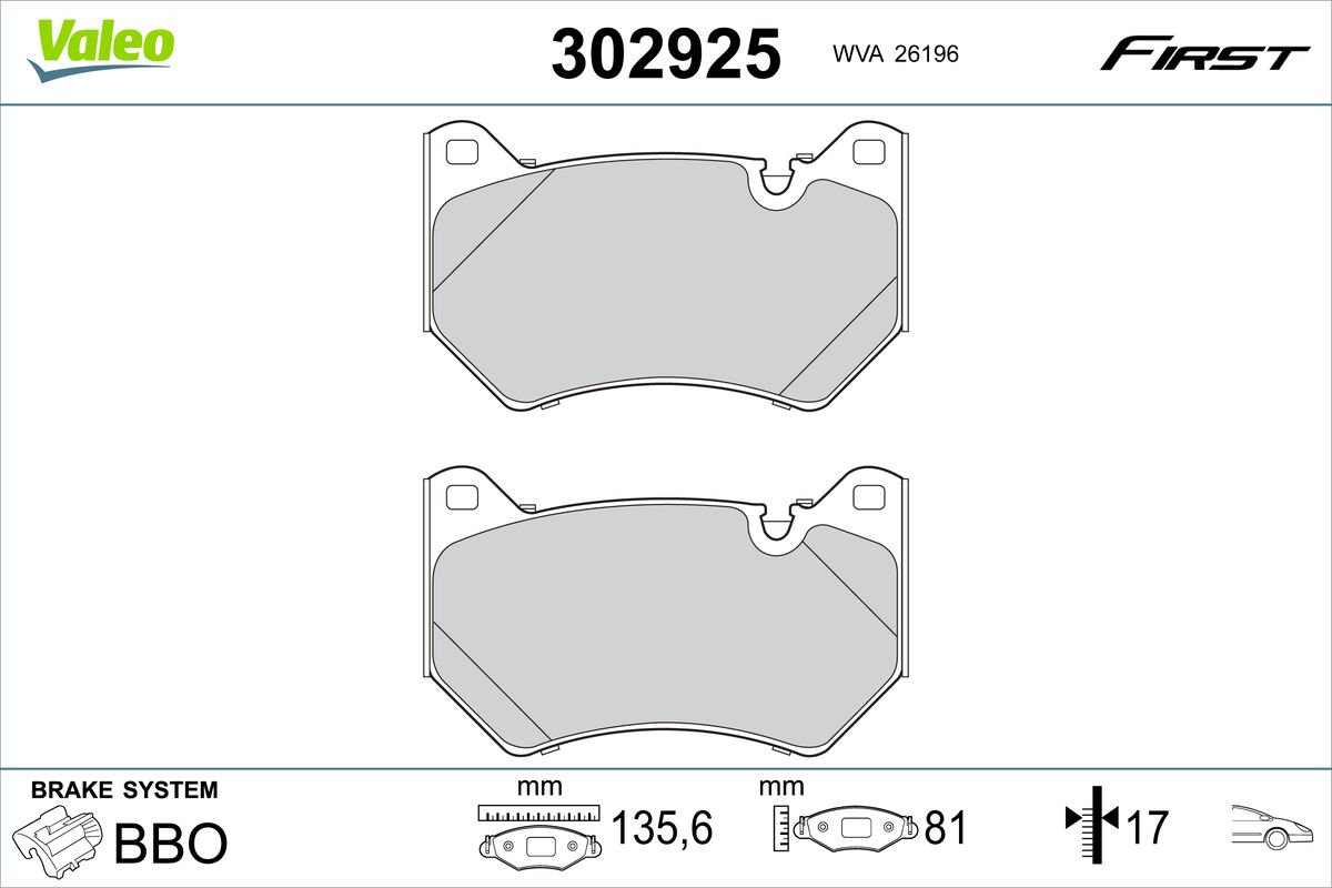 Placute frana VALEO 302925