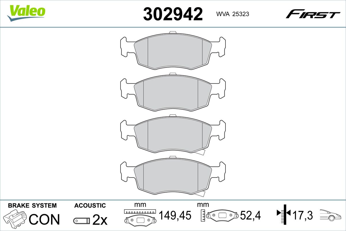 Placute frana VALEO 302942