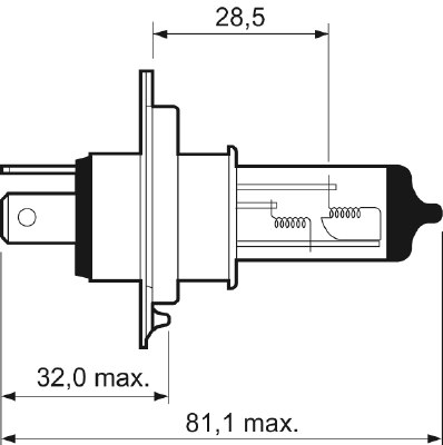 Bec far faza lunga DACIA LOGAN (LS_) 1.4 MPI LPG (LS0C)  Benzina/Autogaz (GPL) 75 cai VALEO 032007