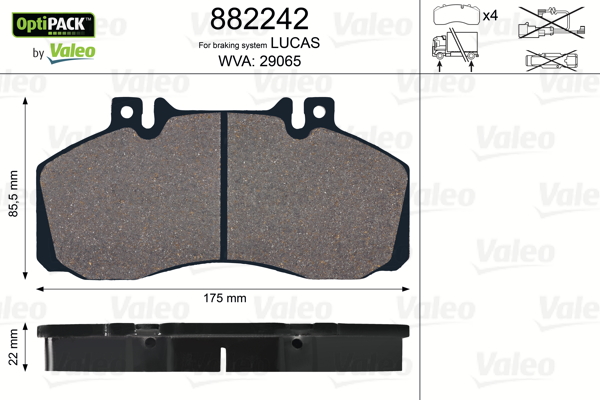 Placute frana VALEO 882242