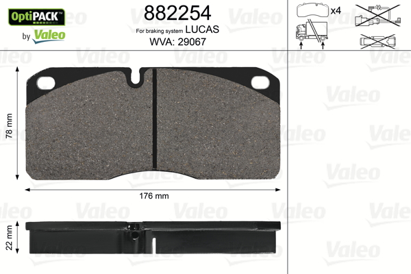 Placute frana VALEO 882254
