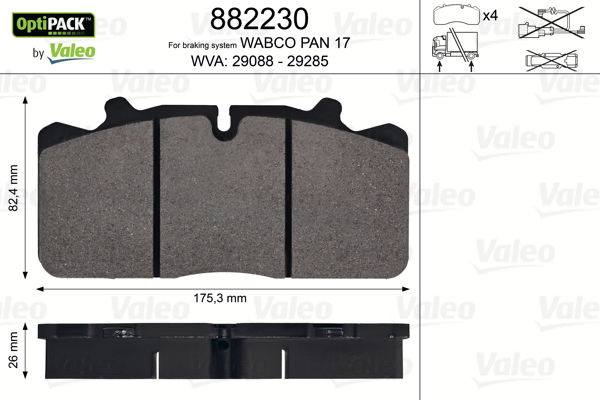 Placute frana VALEO 882230