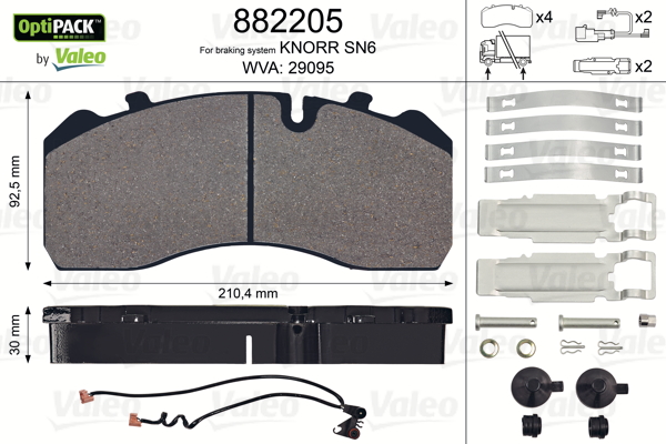 Placute frana VALEO 882205