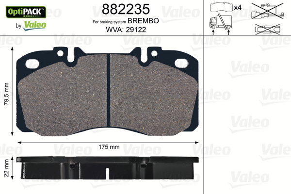 Placute frana VALEO 882235