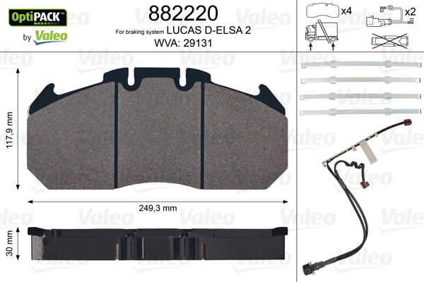 Placute frana VALEO 882220