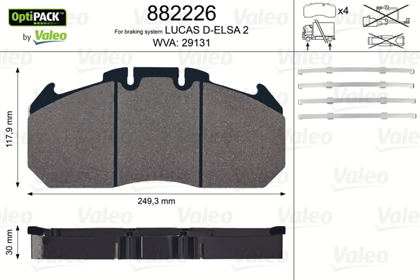 Placute frana VALEO 882226