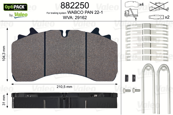 Placute frana VALEO 882250