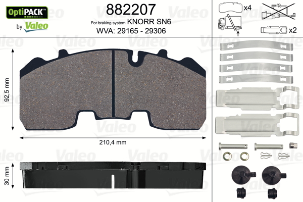 Placute frana VALEO 882207
