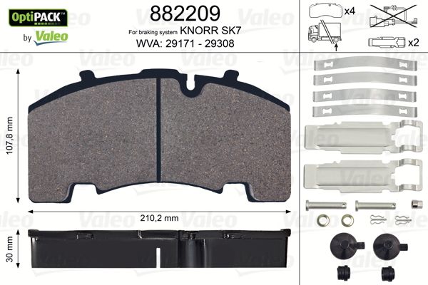 Placute frana VALEO 882209