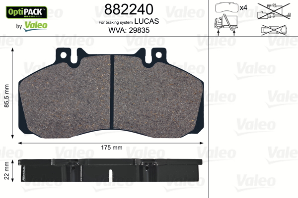 Placute frana VALEO 882240