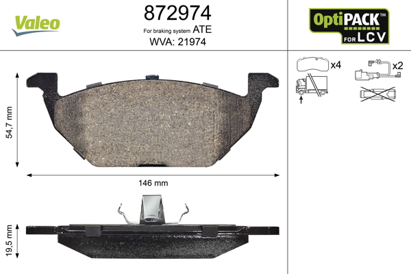 Placute frana VALEO 872974