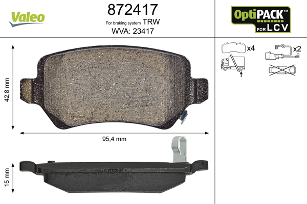 Placute frana VALEO 872417