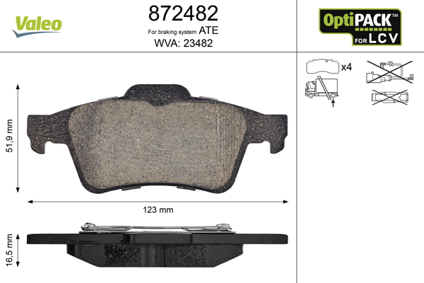 Placute frana VALEO 872482