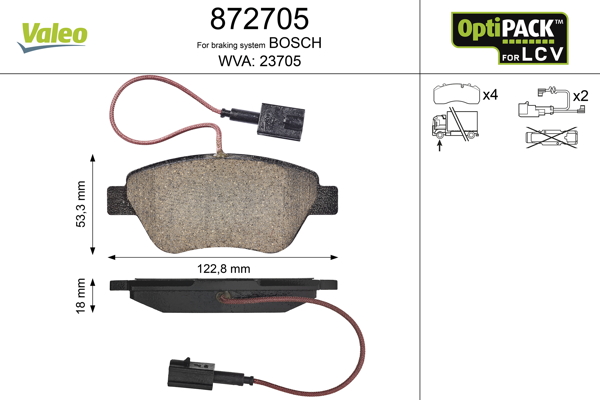 Placute frana VALEO 872705