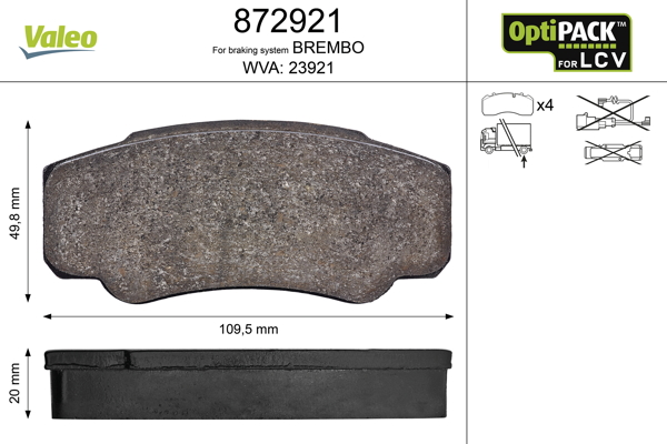 Placute frana VALEO 872921