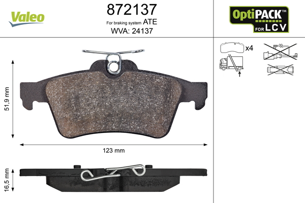 Placute frana VALEO 872137