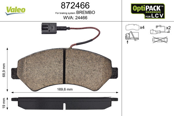 Placute frana VALEO 872466