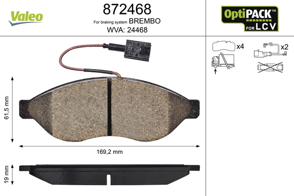 Placute frana VALEO 872468