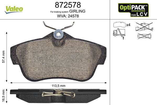 Placute frana VALEO 872578