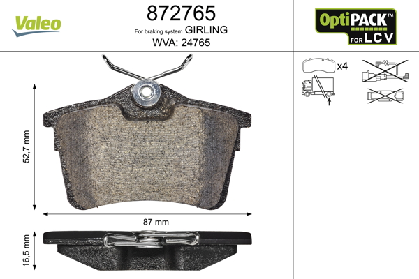 Placute frana VALEO 872765