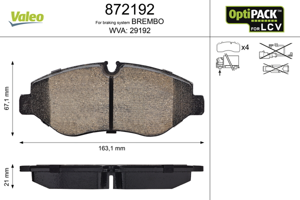 Placute frana VALEO 872192
